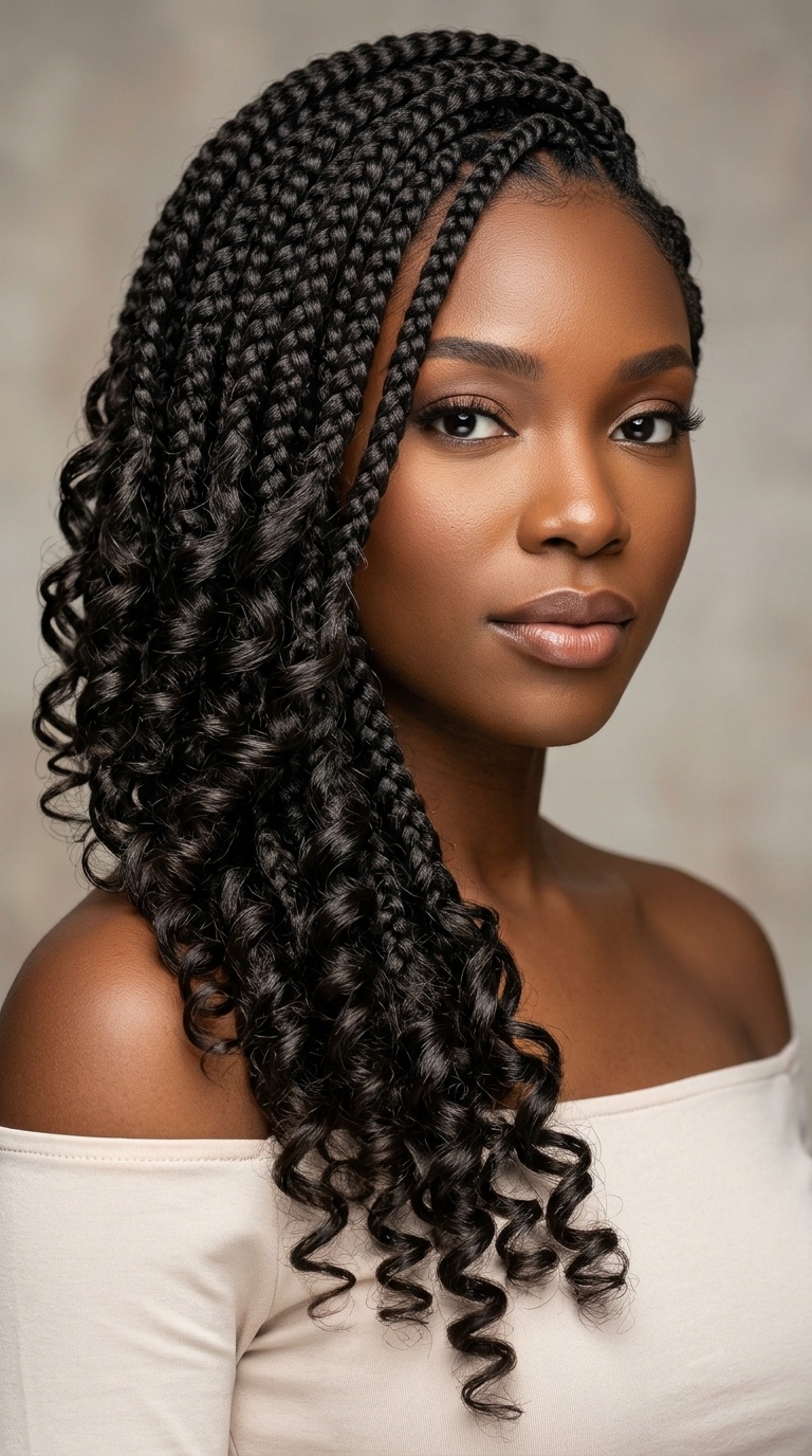 Side-Swept Cascading Curls