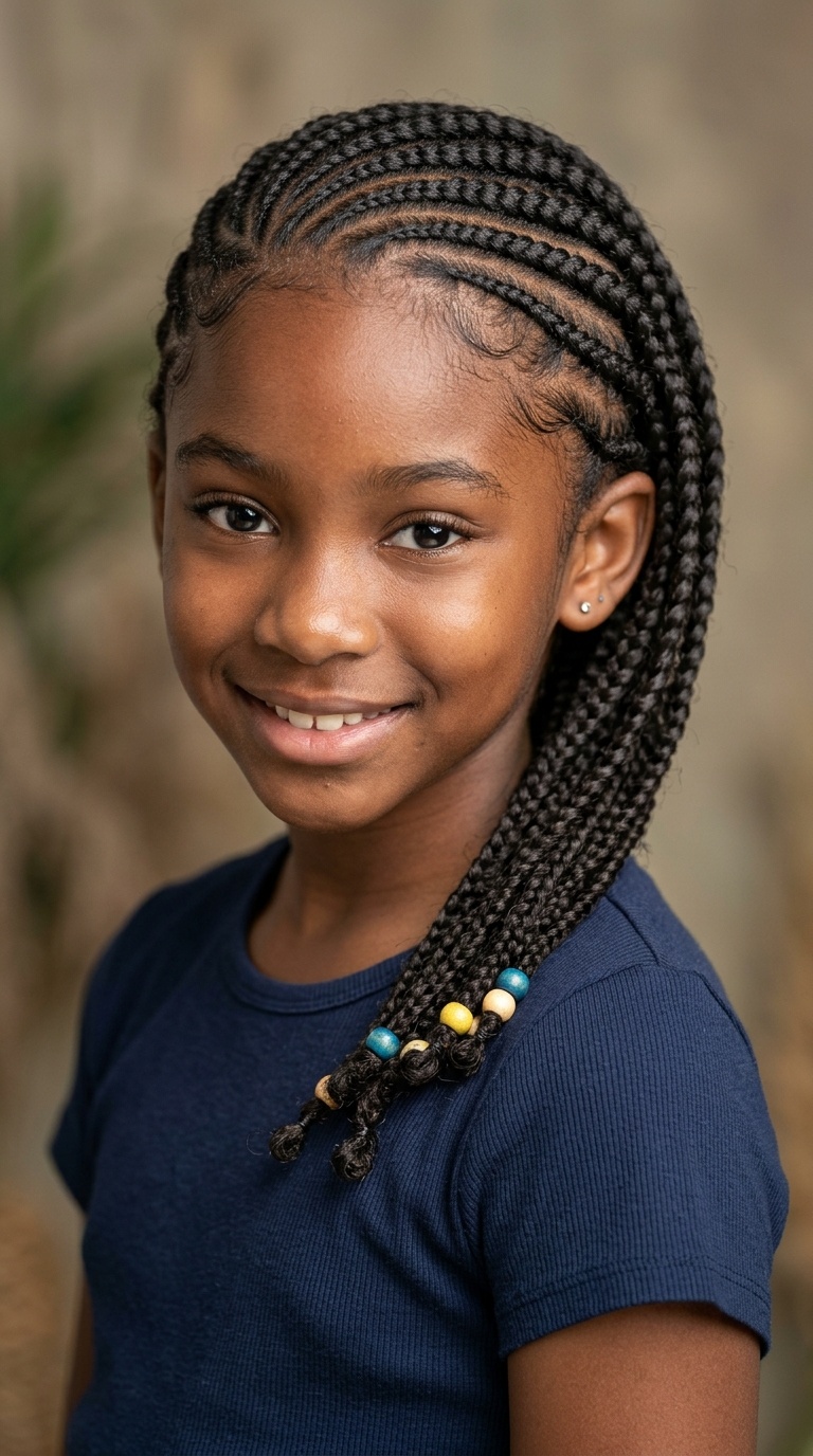 Side-Swept Cornrows
