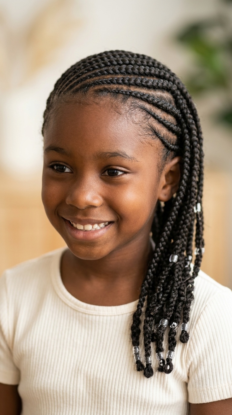 Side-Swept Cornrows