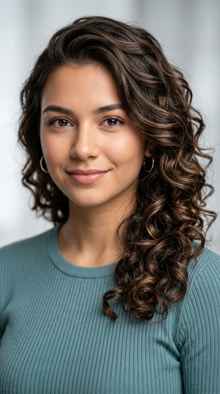 Side-Swept Curls