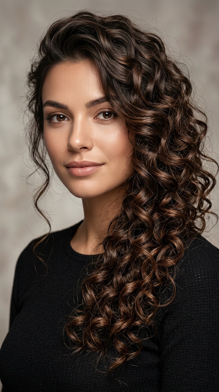 Side-Swept Curls