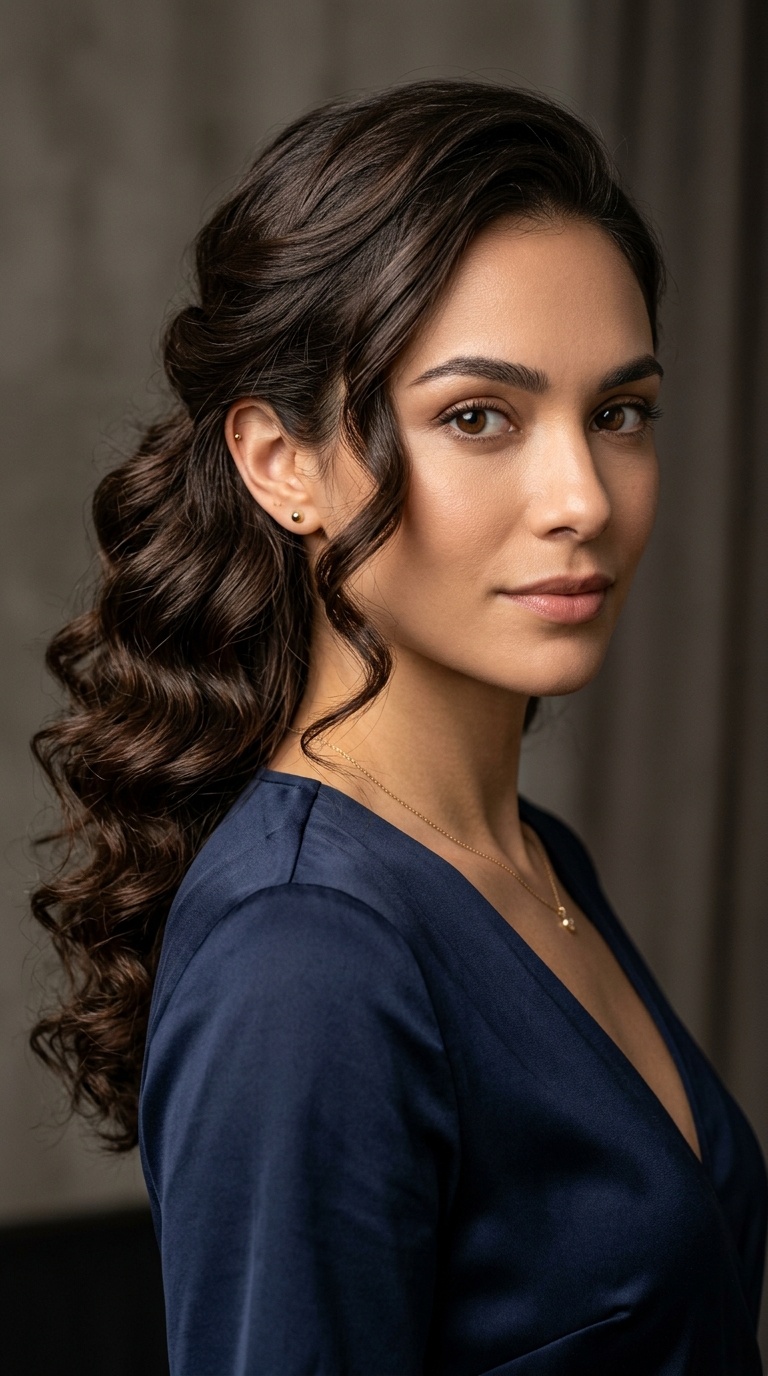 Side-Swept Curls