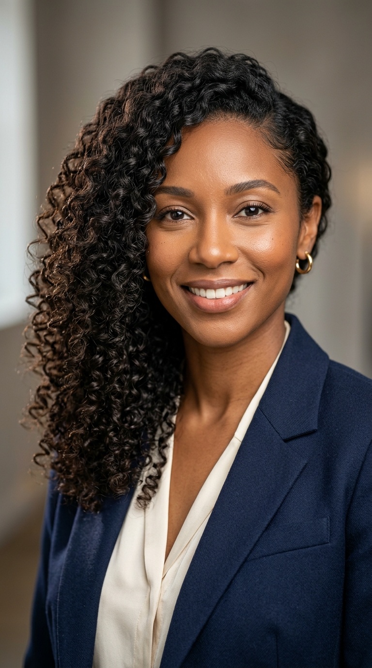 Side-Swept Defined Curls