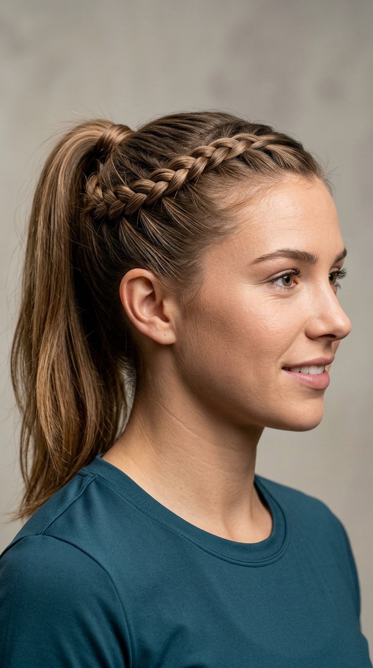 Side-Swept Dutch Braid into Pony