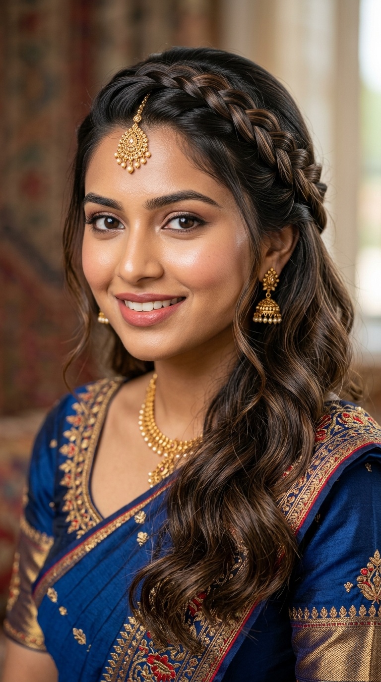 Side-Swept Dutch Braid into Soft Waves