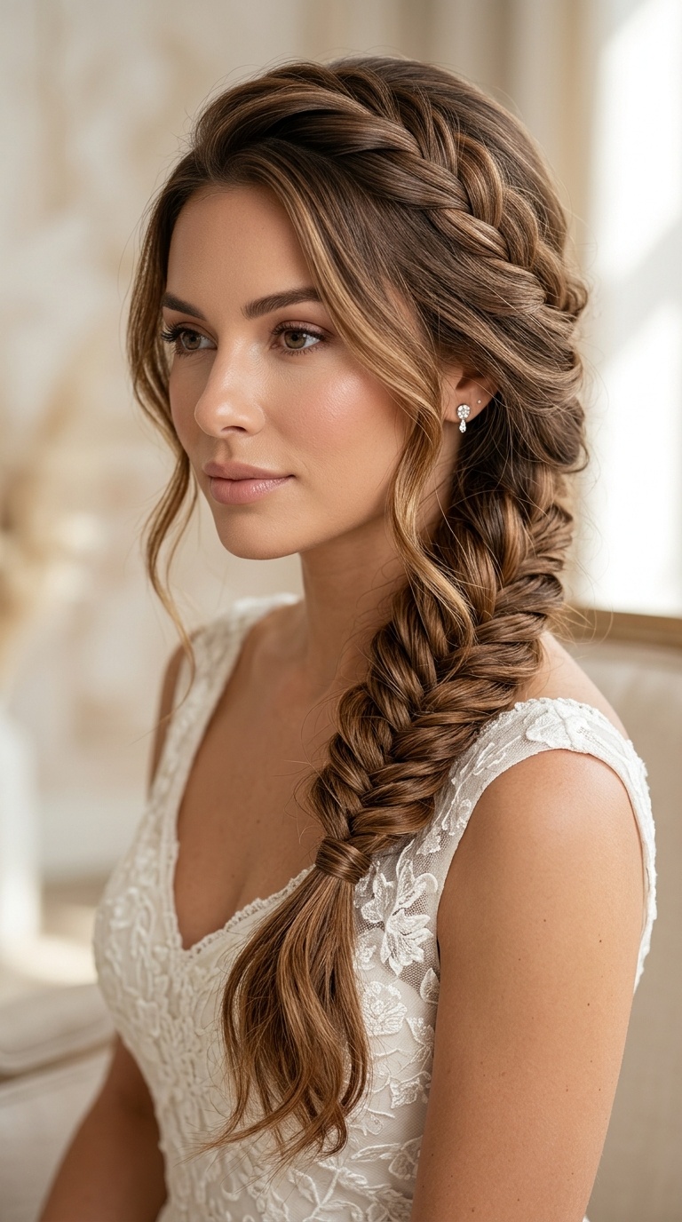 Side-Swept Fishtail Braid