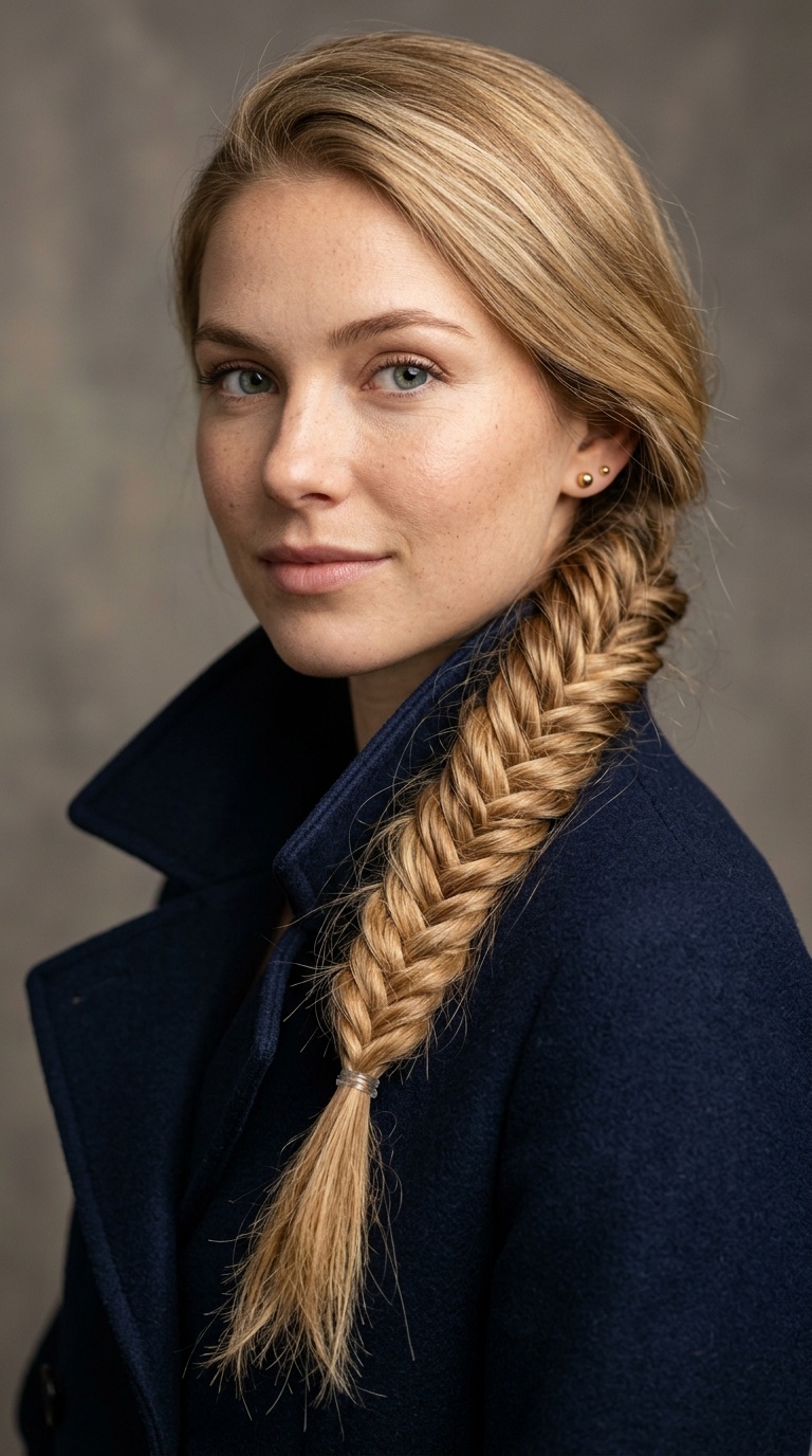 Side-Swept Fishtail Braid