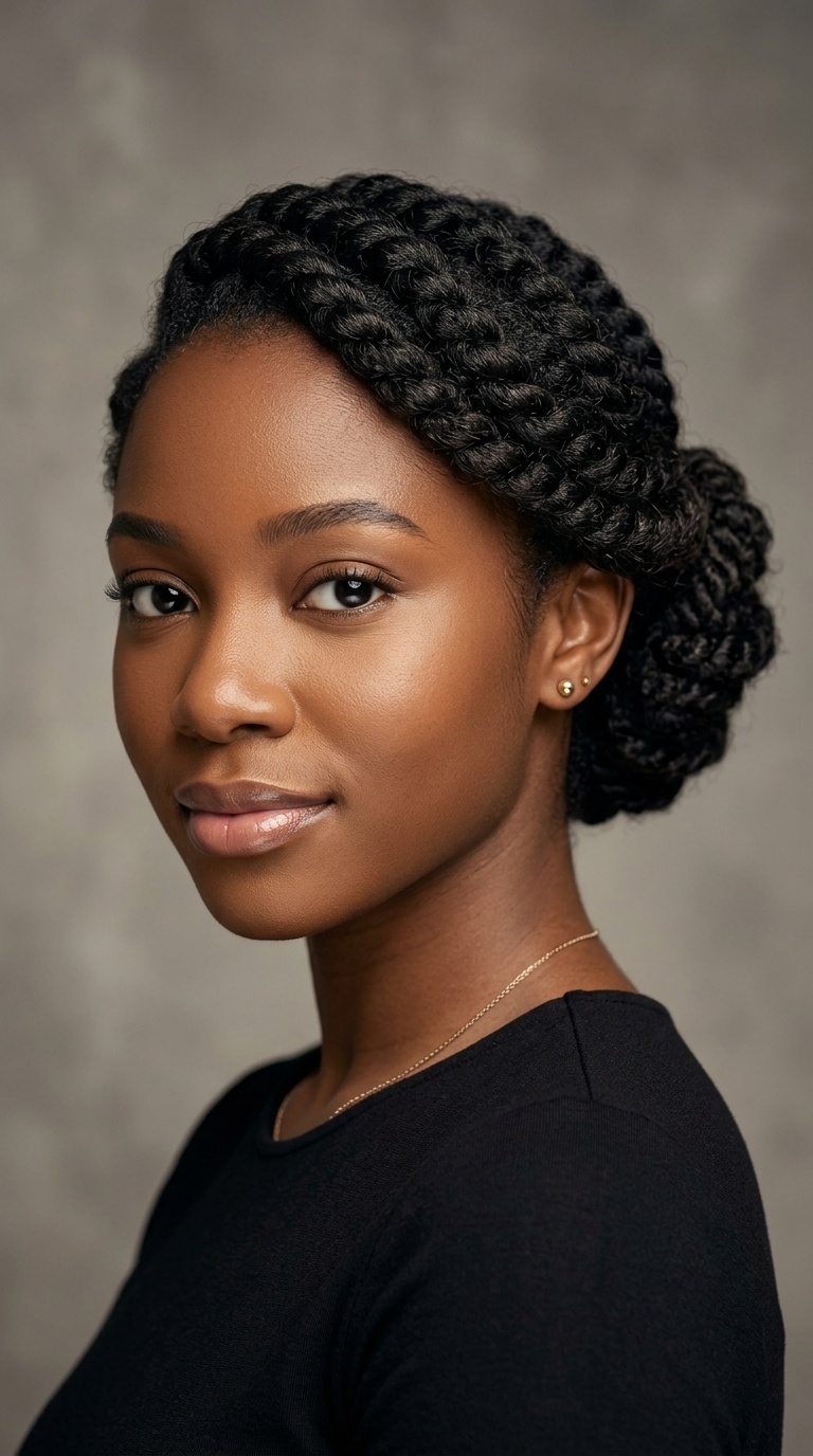 Side-Swept Flat Twist Updo