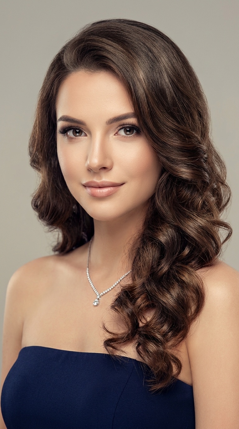 Side-Swept Glamour Curls