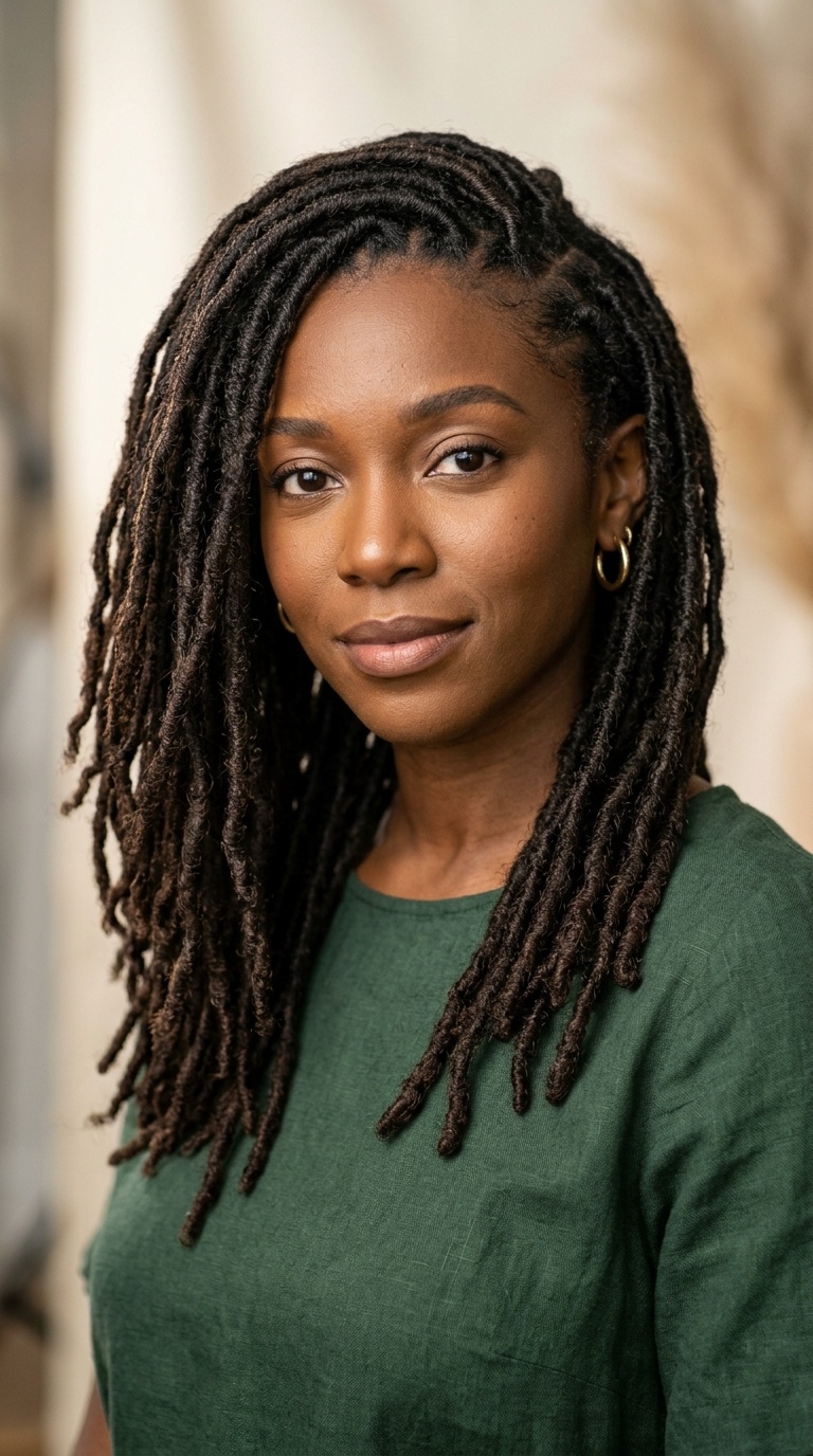 Side-Swept Glamour Locs