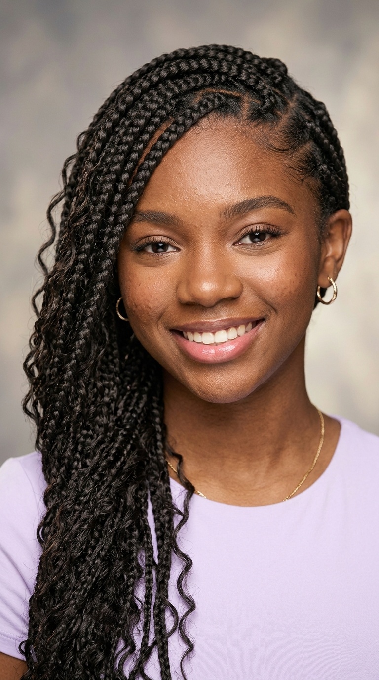 Side-Swept Goddess Braids