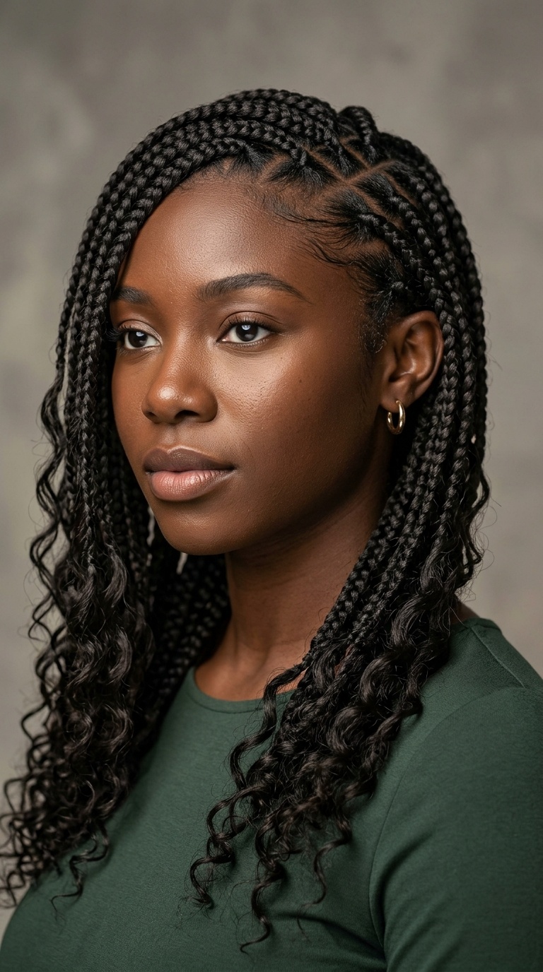 Side-Swept Goddess Braids