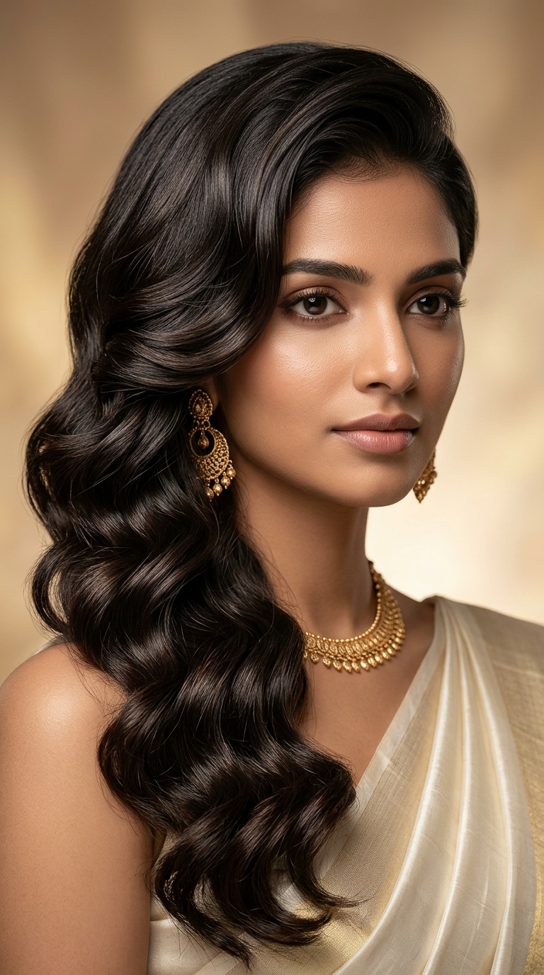 Side-Swept Hollywood Waves