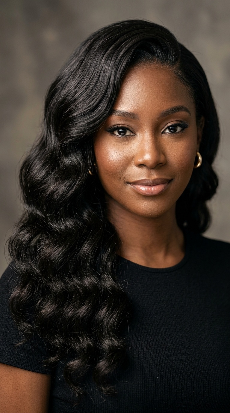 Side-Swept Hollywood Waves