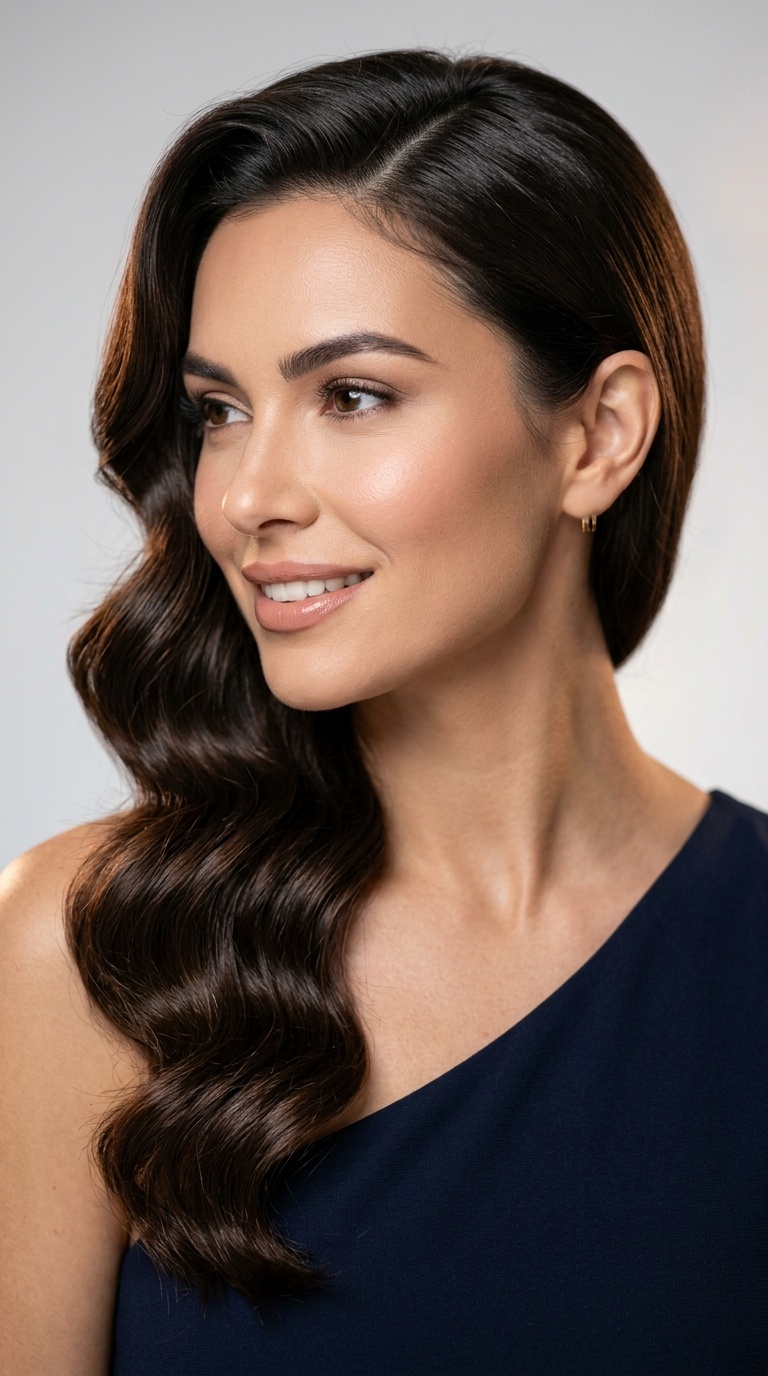 Side-Swept Hollywood Waves