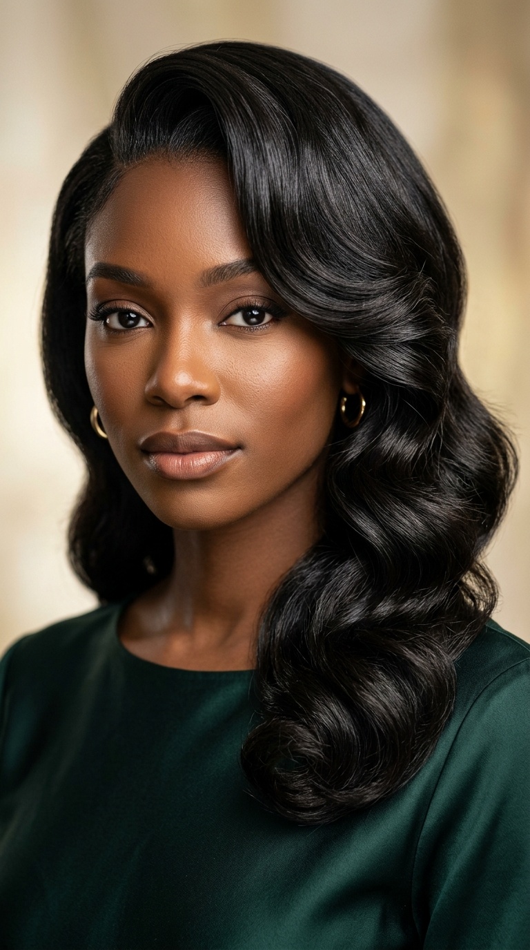 Side-Swept Hollywood Waves