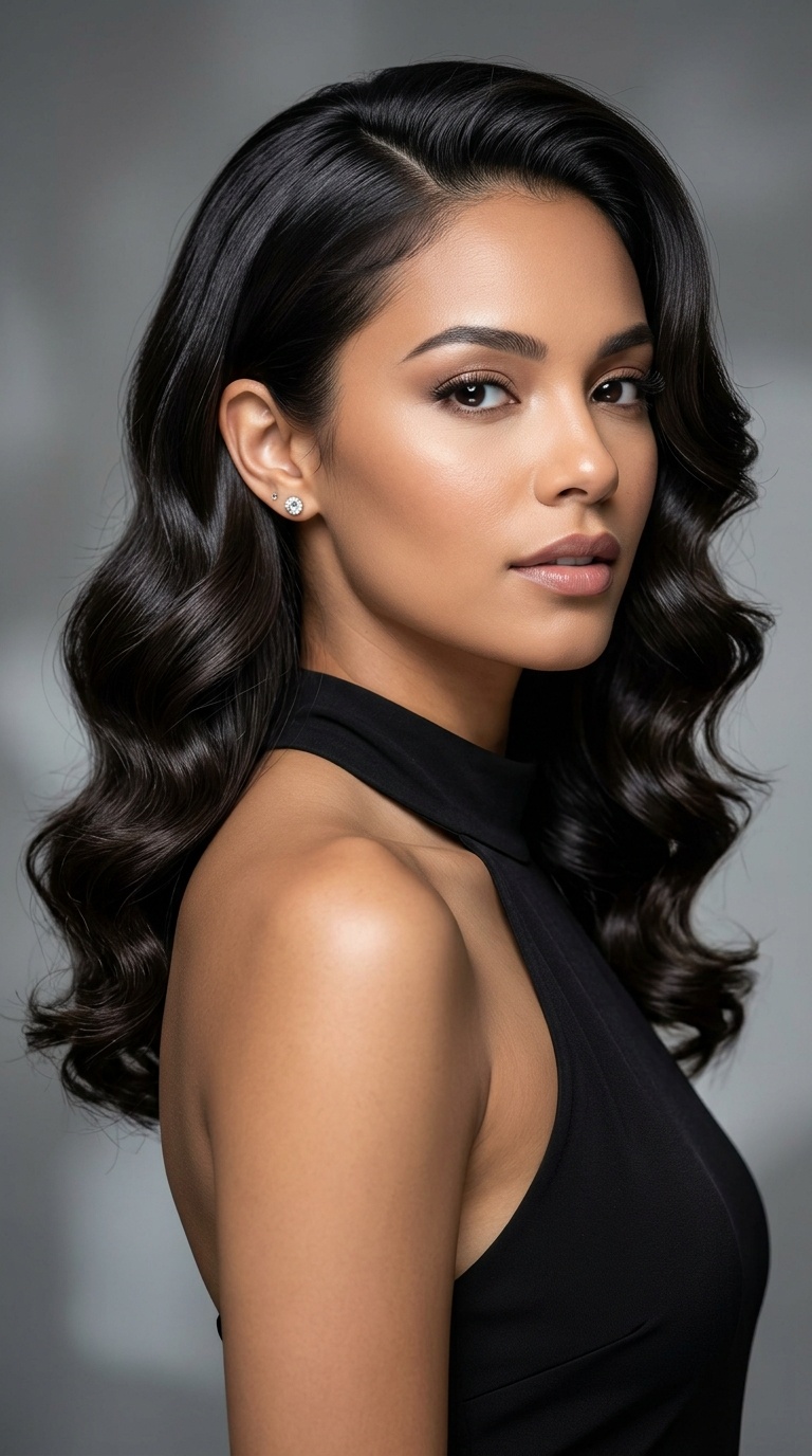 Side-Swept Hollywood Waves