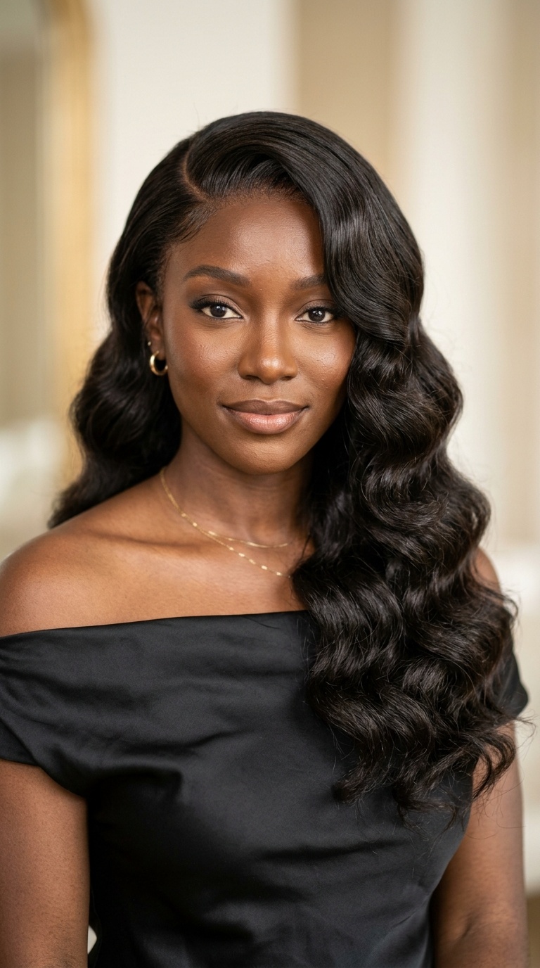 Side-Swept Hollywood Waves