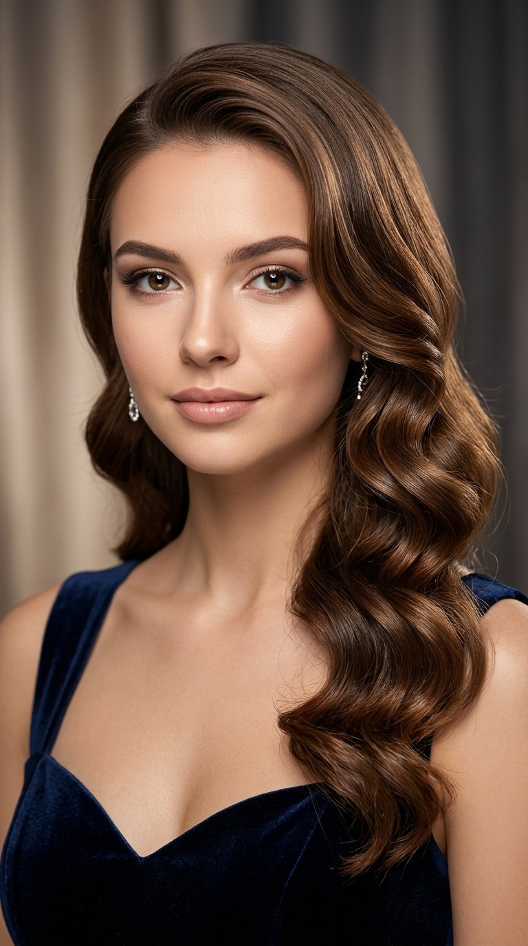 Side-Swept Hollywood Waves