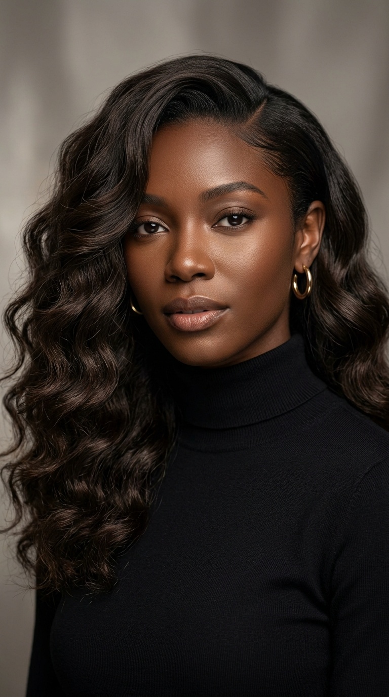 Side-Swept Hollywood Waves