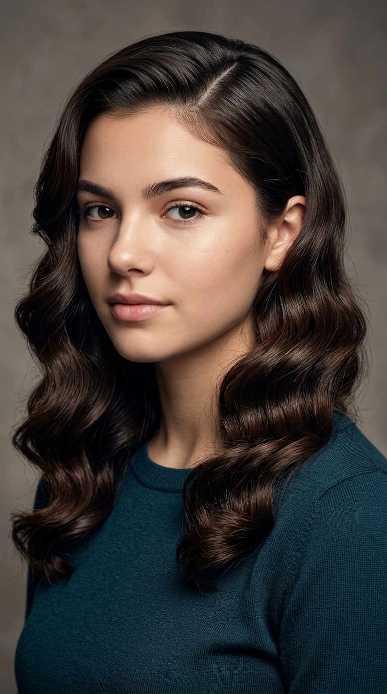 Side-Swept Hollywood Waves