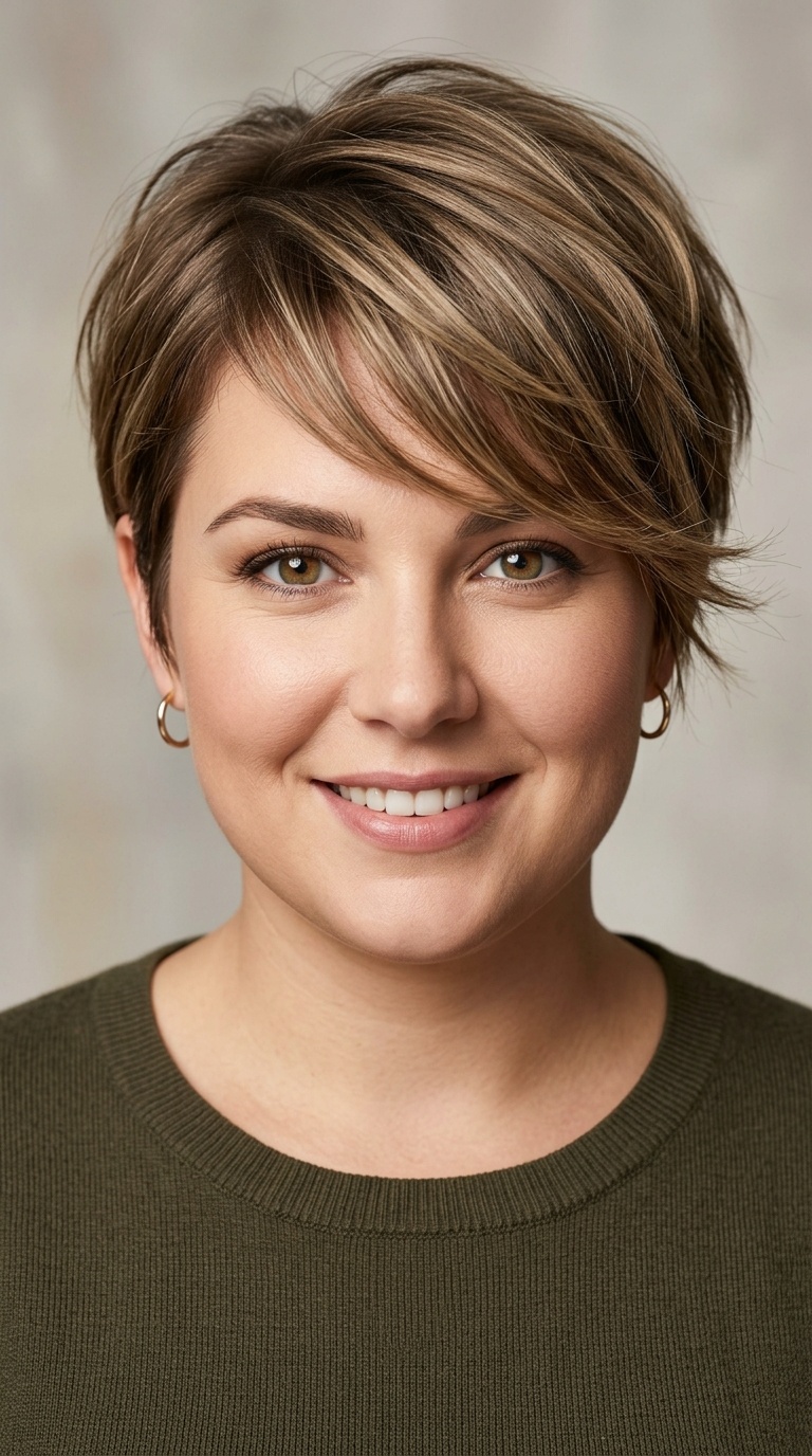 Side-Swept Layered Pixie
