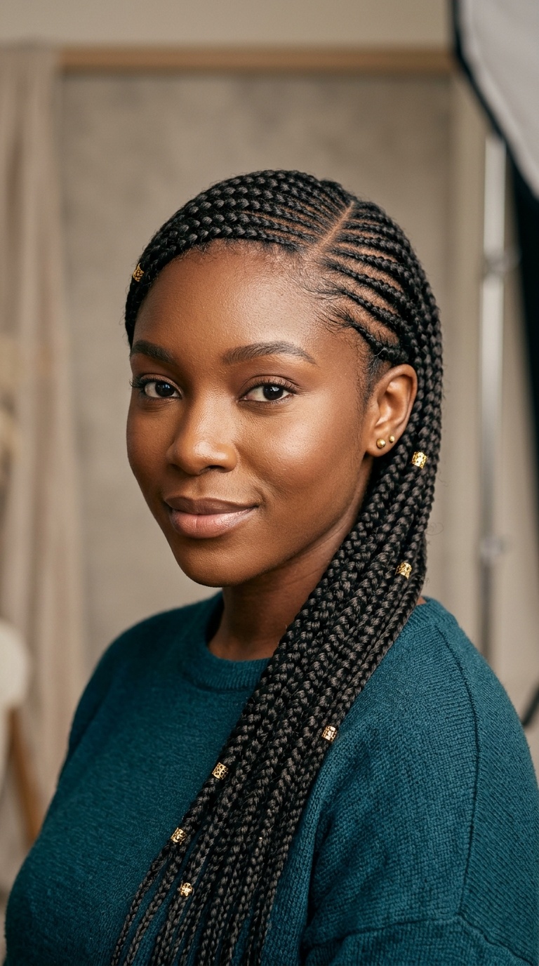 Side-Swept Lemonade Braids