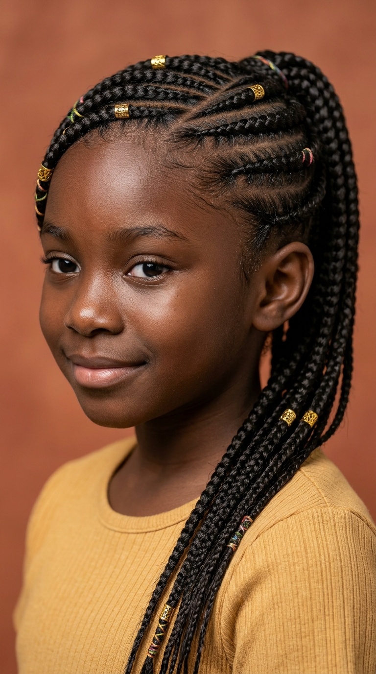 Side-Swept Lemonade Braids