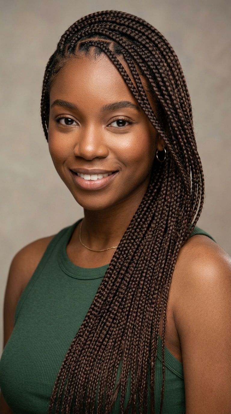 Side-Swept Lemonade Braids