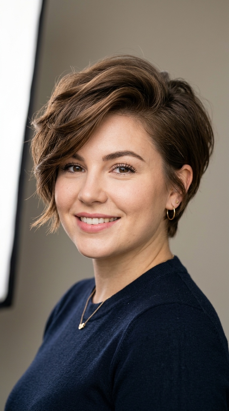 Side-Swept Pixie with Volume