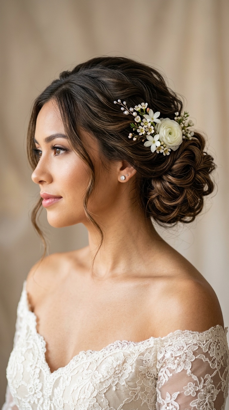Side-Swept Romantic Bun
