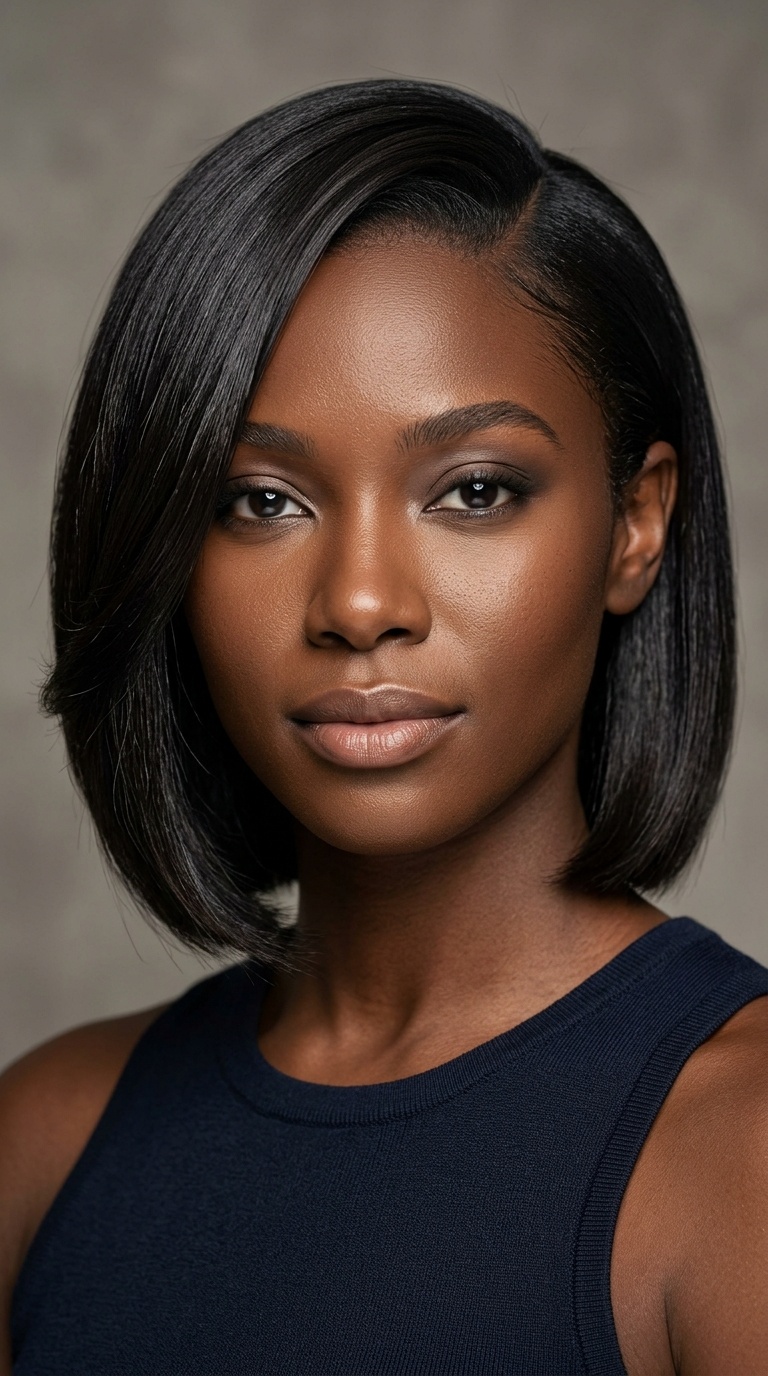 Side-Swept Sleek Bob