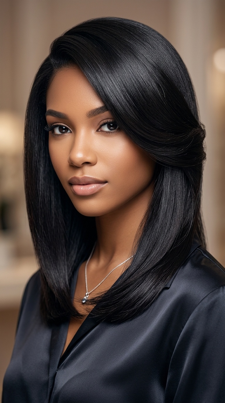 Side-Swept Sleek Down Look