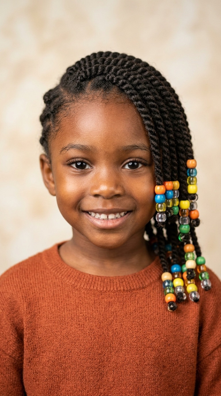 Side-Swept Soft Twists with Beads
