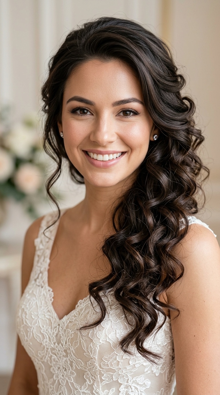 Side-Swept Voluminous Curls