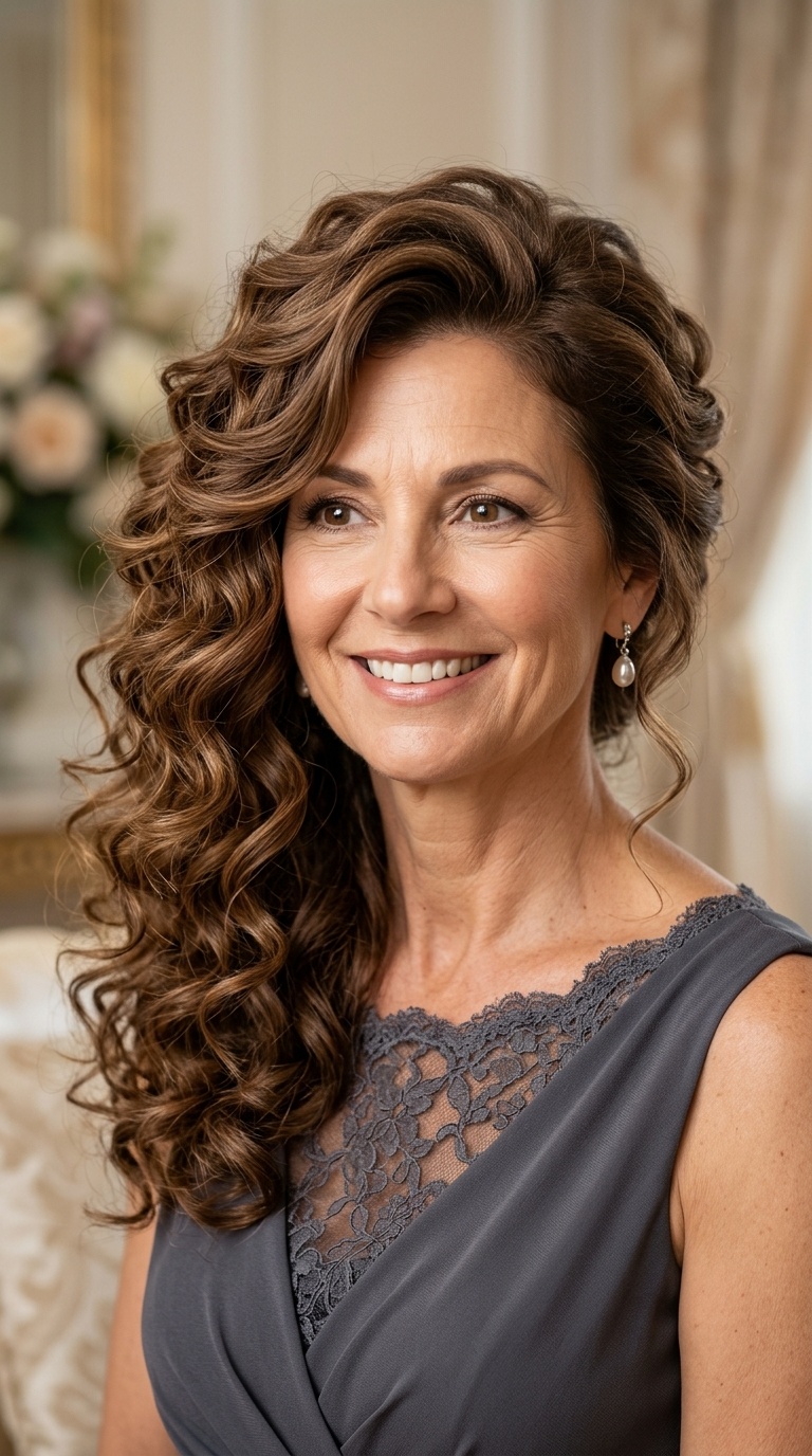Side-Swept Voluminous Curls