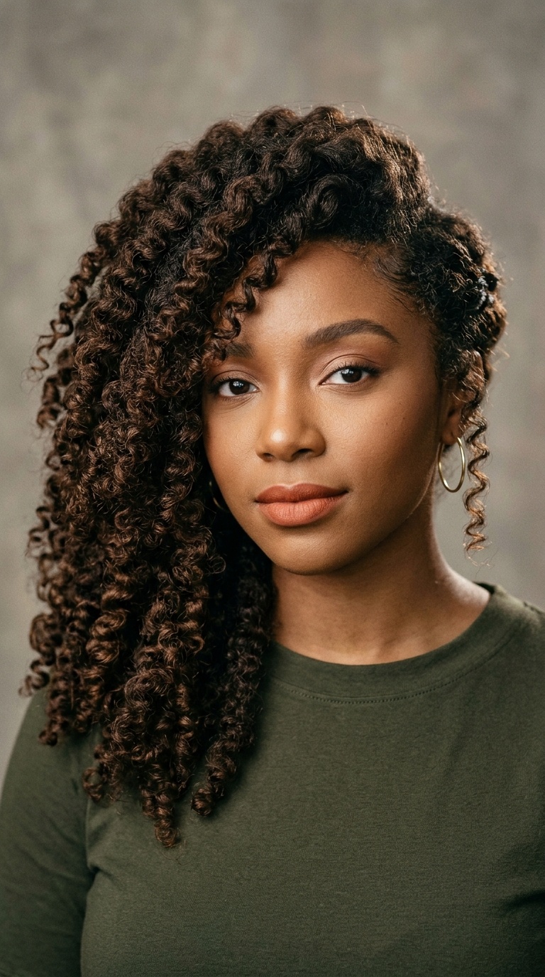 Side-Swept Voluminous Curls