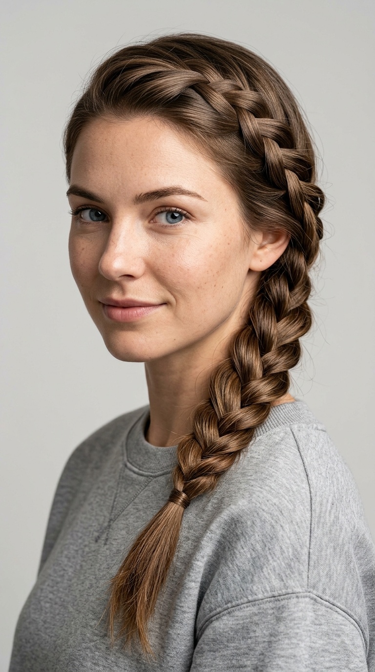 Side-Swept Waterfall Braid