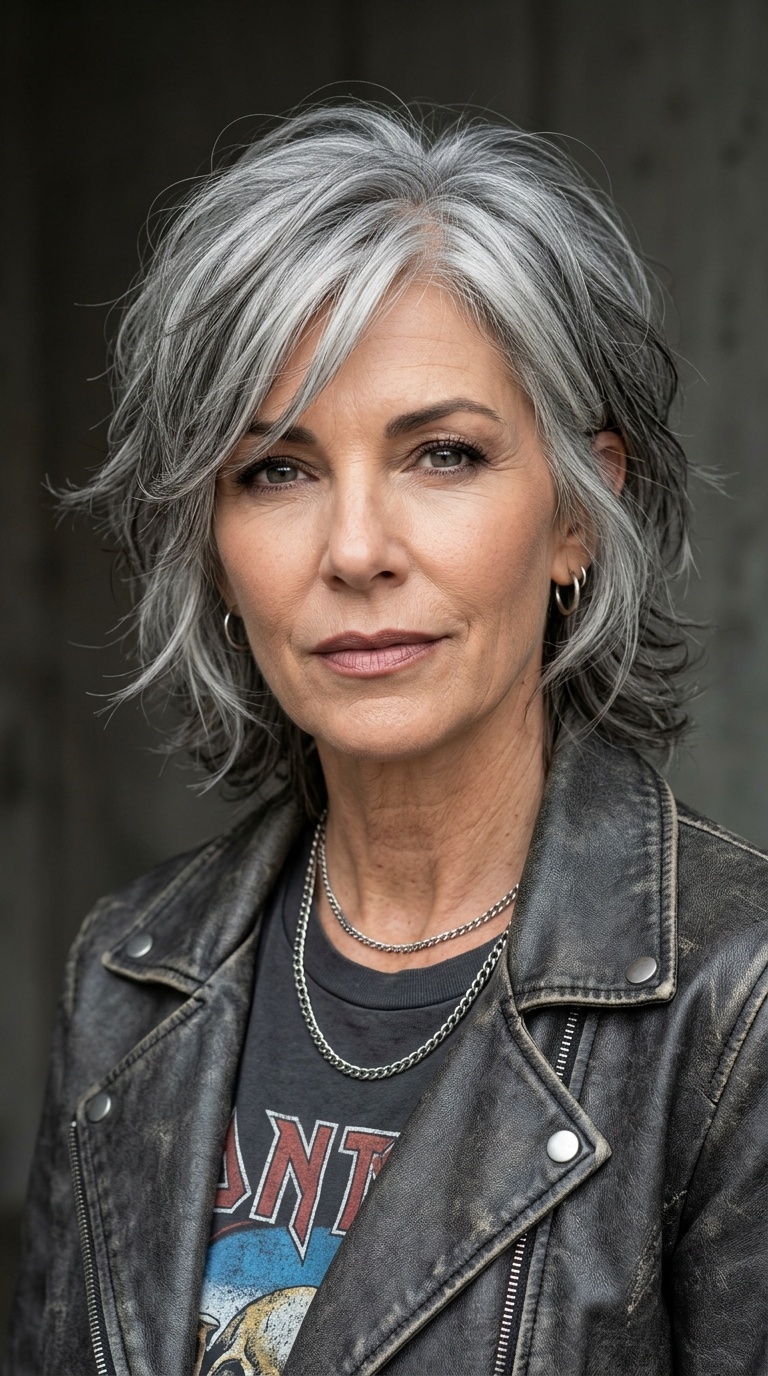 Silver Fox Grunge Shag