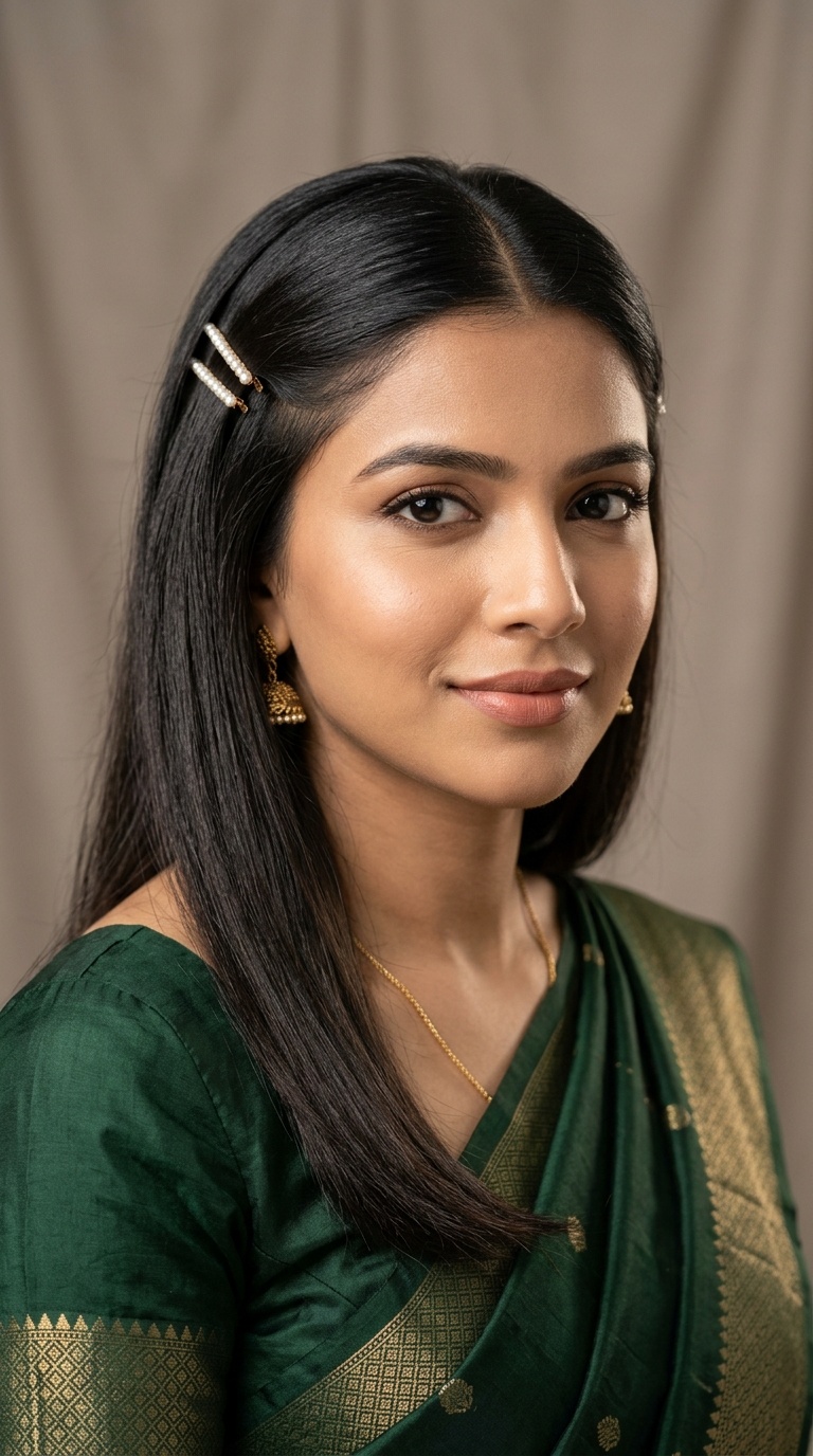 Simple Center Parting with Pins