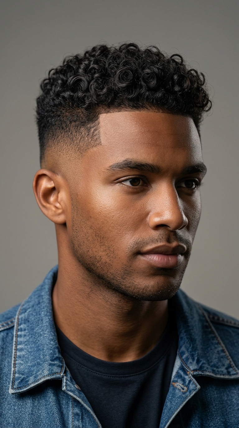 Skin Fade with Curly Top