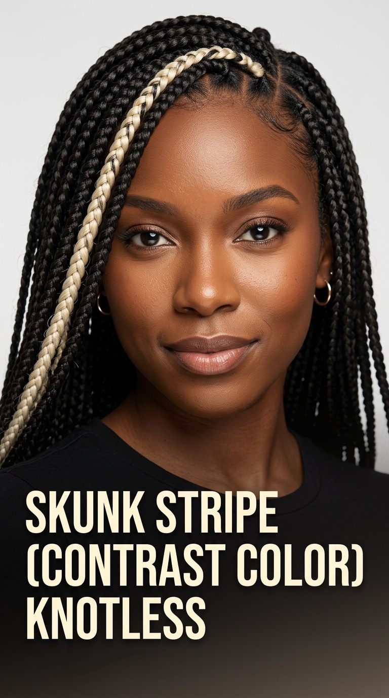 Skunk Stripe (Contrast Color) Knotless