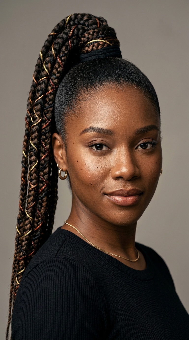 Sky-High Braided Cord Ponytail