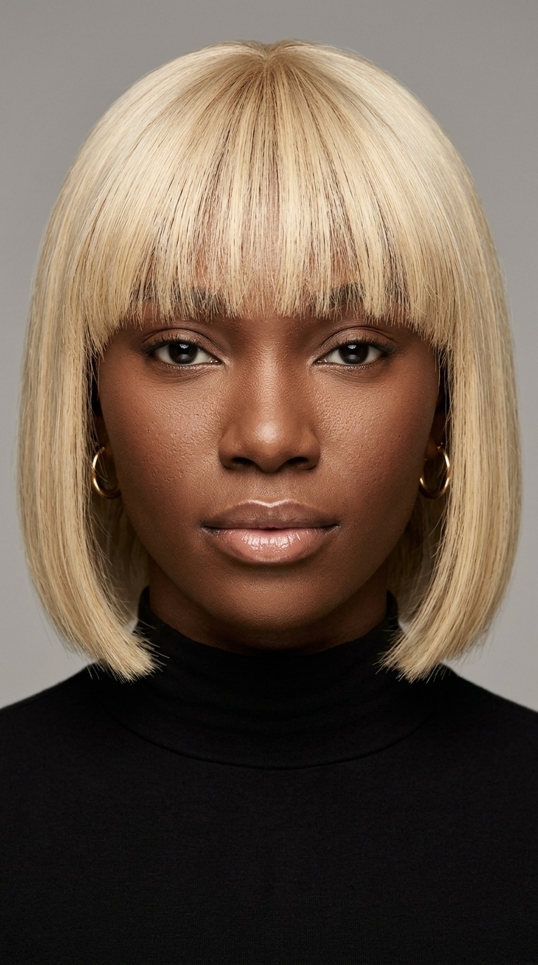 Sleek 613 Bob with Blunt Bangs