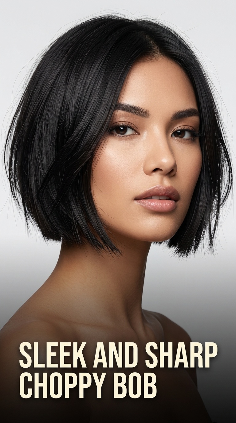 Sleek and Sharp Choppy Bob