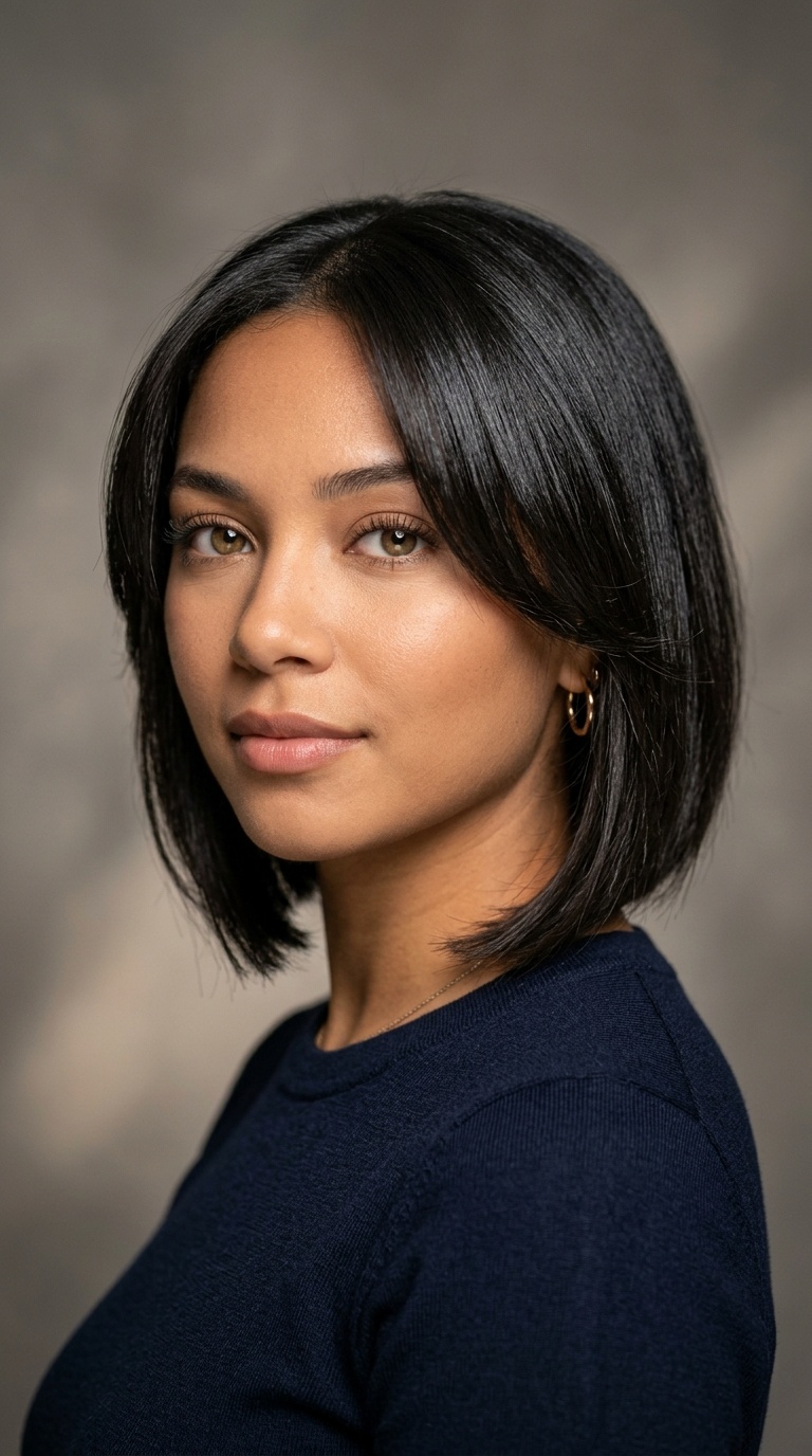 Sleek Angled Bob with Front Layers