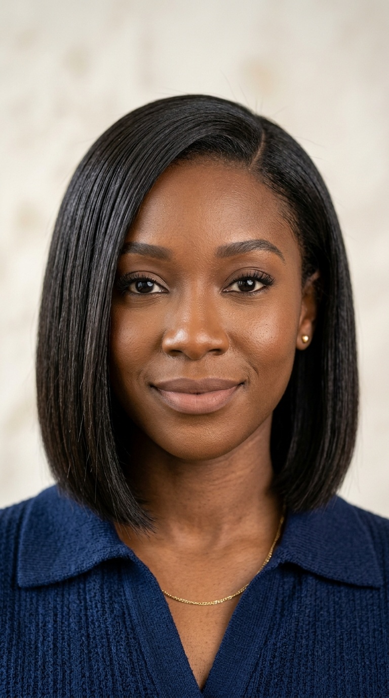 Sleek Chin-Length Bob