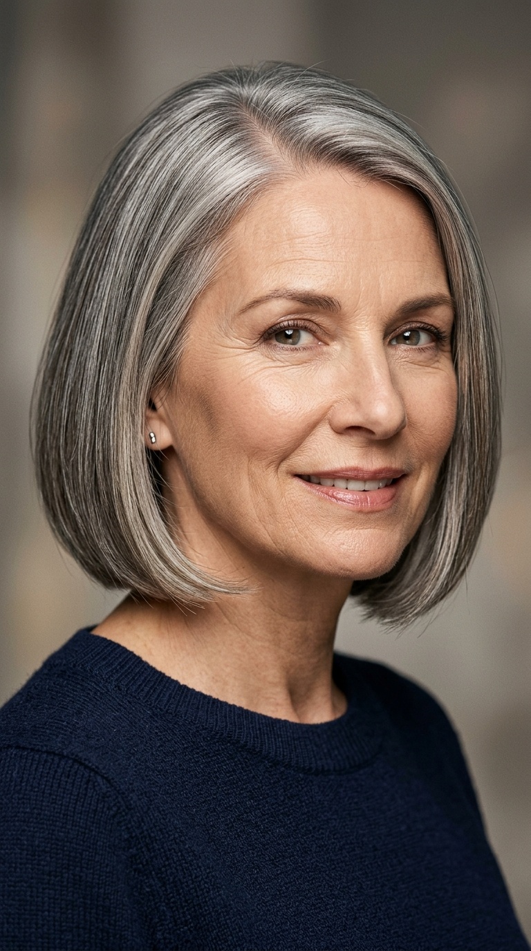 Sleek Chin-Length Bob