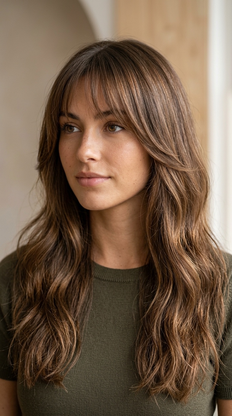 Sleek Face-Framing Slides with Tapered Fringe