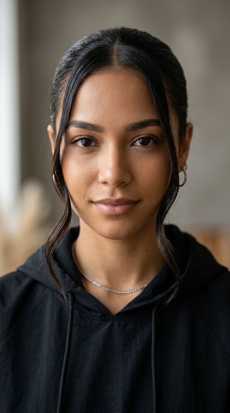 Sleek Face-Framing Tendrils